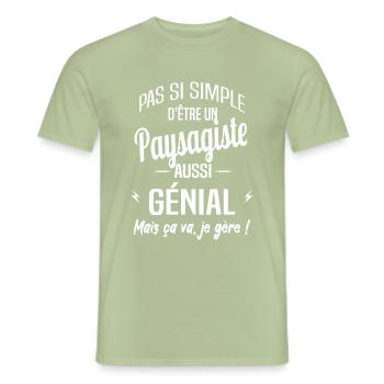 Paysagiste - T-shirt homme - vert sauge - Devant - AI Model Male 178 light (178cm)
