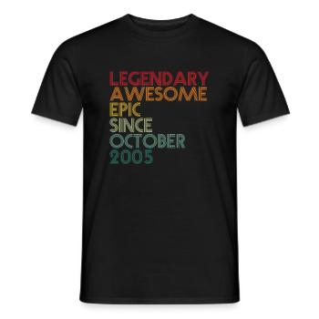 16 ans 16ème anniversaire Octobre 2005 Génial - T-shirt homme - noir - Devant - AI Model Male 178 light (178cm)