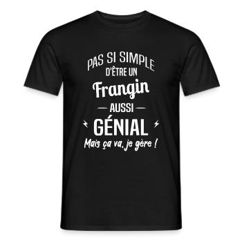 Frangin - T-shirt homme - noir - Devant - AI Model Male 178 light (178cm)
