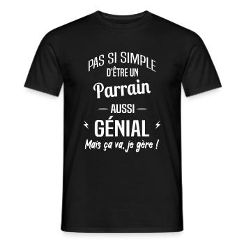 Parrain - T-shirt homme - noir - Devant - AI Model Male 178 light (178cm)