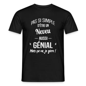 Neveu - T-shirt homme - noir - Devant - AI Model Male 178 light (178cm)