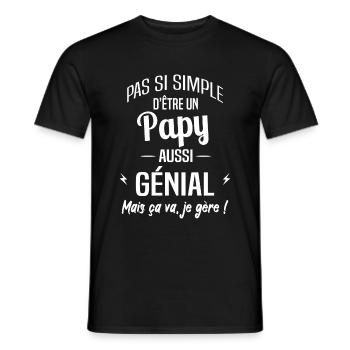 Papy - T-shirt homme - noir - Devant - AI Model Male 178 light (178cm)