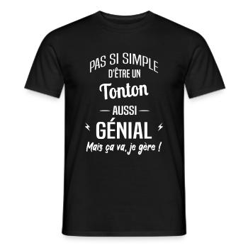 Tonton - T-shirt homme - noir - Devant - AI Model Male 178 light (178cm)