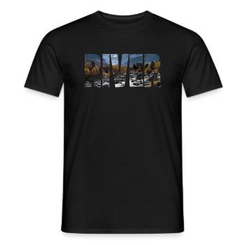 River - Men's T-Shirt - black - Front - AI Model Male 178 light (178cm)