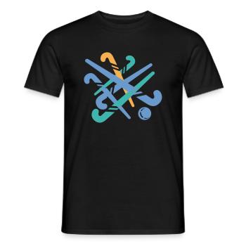 Hockey stick - Men's T-Shirt - black - Front - AI Model Male 178 light (178cm)