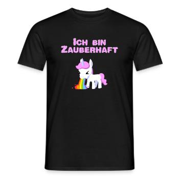 Pooping Unicorn Kotze Unicorn poop - Men's T-Shirt - black - Front - AI Model Male 178 light (178cm)