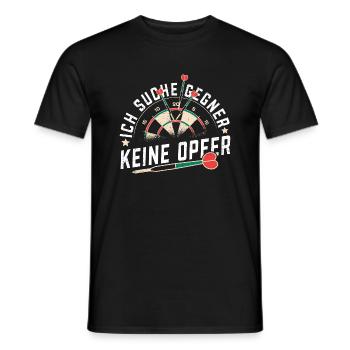 Ich suche Gegner Steeldarts Darter Kneipensport - Männer T-Shirt - Schwarz - Vorne - AI Model Male 178 light (178cm)