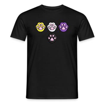 Cute Cat Paw Nonbinary Flag Flag LGBTQ - Men's T-Shirt - black - Front - AI Model Male 178 light (178cm)