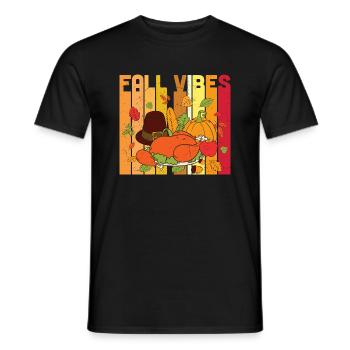 Pumpkin Thanksgiving Fall Vibes - Men's T-Shirt - black - Front - AI Model Male 178 light (178cm)
