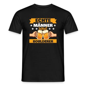 Echte Männer sind Boulderer - Männer T-Shirt - Schwarz - Vorne - AI Model Male 178 light (178cm)