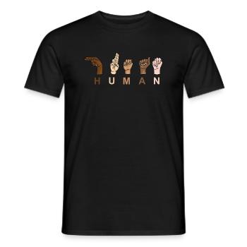 HUMAIN - RESPECT À main levée - T-shirt homme - noir - Devant - AI Model Male 178 light (178cm)