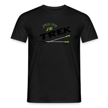 t-shirt j'peux pas j'ai trek - T-shirt homme - noir - Devant - AI Model Male 178 light (178cm)
