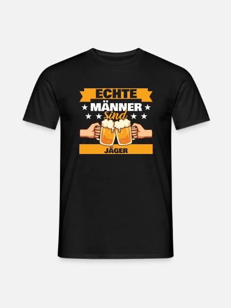 Echte Männer sind Jäger - Männer T-Shirt - Schwarz
