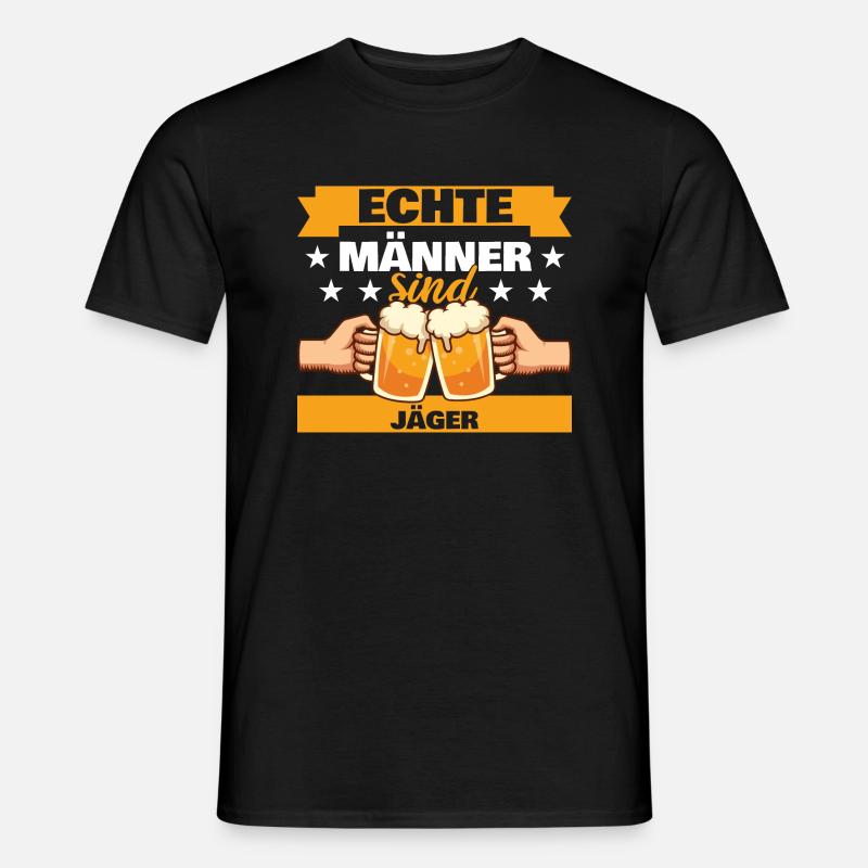 Echte Männer sind Jäger - Männer T-Shirt - Schwarz