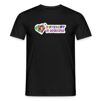 ADHS AUTIST ANDERS IST SCHÖN PUZZLE SPRUCH MOTIVE - Männer T-Shirt - Schwarz - Vorne - AI Model Male 178 light (178cm)