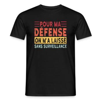Humour Soirée Sans Surveillance - T-shirt homme - noir - Devant - AI Model Male 178 light (178cm)