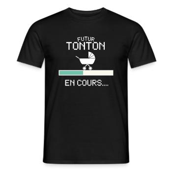 Futur Tonton Annoncer Grossesse pour Futur Oncle - Men's T-Shirt - black - Front - AI Model Male 178 light (178cm)