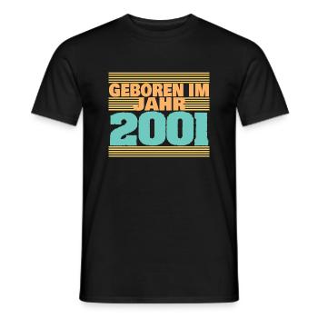 Geboren im Jahre 2001 - Männer T-Shirt - Schwarz - Vorne - AI Model Male 178 light (178cm)