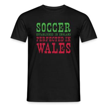 Wales Soccer Welsh Football Cymru Futbol - Männer T-Shirt - Schwarz - Vorne - AI Model Male 178 light (178cm)