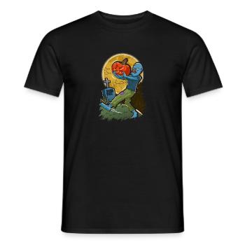 Zombie Running With Pumpkin Halloween Runner Spook - Men's T-Shirt - black - Front - AI Model Male 178 light (178cm)