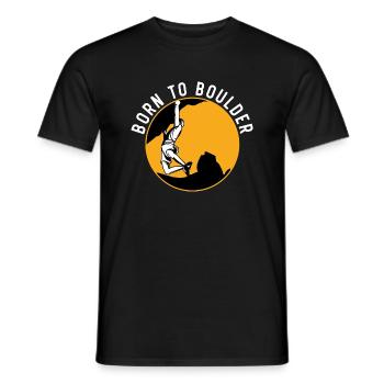 Born for bouldering Rock climber Boulderer Bould - Men's T-Shirt - black - Front - AI Model Male 178 light (178cm)