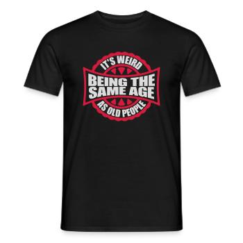 being old people age - Men's T-Shirt - black - Front - AI Model Male 178 light (178cm)