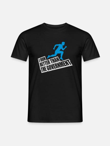 run better than government - Men's T-Shirt - black