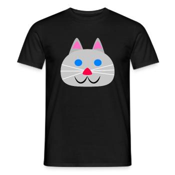 Visage de chat mignon - T-shirt homme - noir - Devant - AI Model Male 178 light (178cm)