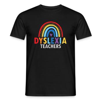 Dyslexia Awareness and Dyslexia Teachers - Men's T-Shirt - black - Front - AI Model Male 178 light (178cm)