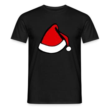 Christmas Hat Santa Claus Christmas Vector - Men's T-Shirt - black - Front - AI Model Male 178 light (178cm)