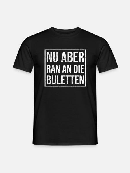 Nu aber ran an die Buletten grunge white - Männer T-Shirt - Schwarz