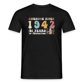 Awesome since 1942 81 Year of Perfection - 81st - Men's T-Shirt - black - Front - AI Model Male 178 light (178cm)
