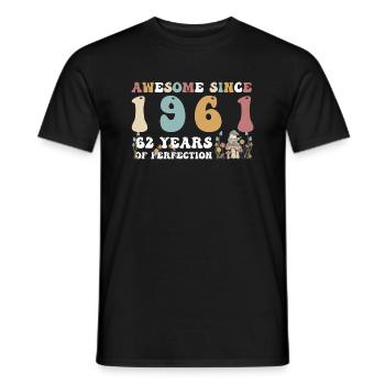 Awesome since 1961 62 Year of Perfection - 62nd - Men's T-Shirt - black - Front - AI Model Male 178 light (178cm)