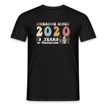 Super seit 2020 3 Jahr der Perfektion - 3. Platz - Männer T-Shirt - Schwarz - Vorne - AI Model Male 178 light (178cm)