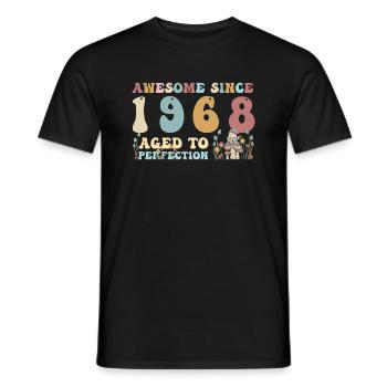 Super seit 1968 - 55. Geburtstag - 2023 Groovy - Männer T-Shirt - Schwarz - Vorne - AI Model Male 178 light (178cm)