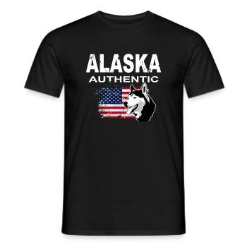 Alaska - Husky - Drapeau des États-Unis - T-shirt homme - noir - Devant - AI Model Male 178 light (178cm)