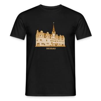 Dessau Residenzschloss Johannbau Sachsen-Anhalt - Männer T-Shirt - Schwarz - Vorne - AI Model Male 178 light (178cm)