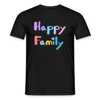 HAPPY FAMILY TEXT - Men's T-Shirt - black - Front - AI Model Male 178 light (178cm)