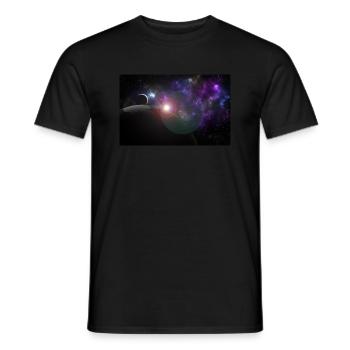 Moon and earth with sun - Men's T-Shirt - black - Front - AI Model Male 178 light (178cm)