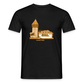 Konstanz Bodensee Baden-Württemberg Turm - Männer T-Shirt - Schwarz - Vorne - AI Model Male 178 light (178cm)