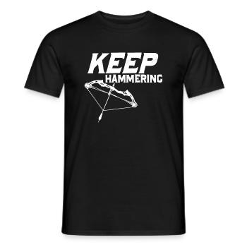 Keep Hammering Archery Target Bow & Arrows - Men's T-Shirt - black - Front - AI Model Male 178 light (178cm)