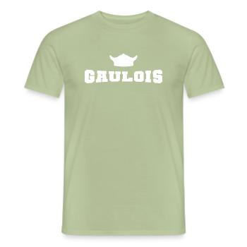 Gaulois casque cornes - T-shirt homme - vert sauge - Devant - AI Model Male 178 light (178cm)