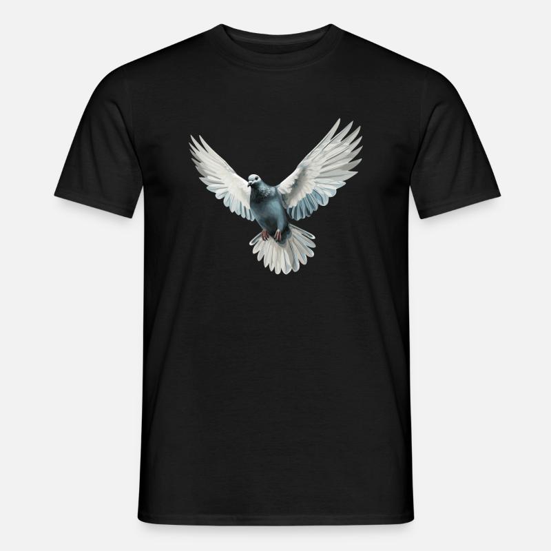 Friedenstaube - Männer T-Shirt - Schwarz