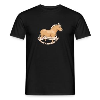 Funny Fjord Horse - You Can't Affjord Me - Men's T-Shirt - black - Front - AI Model Male 178 light (178cm)