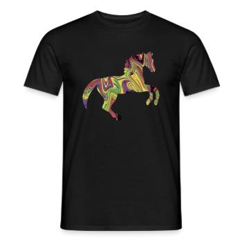 Buntes Pferd - Männer T-Shirt - Schwarz - Vorne - AI Model Male 178 light (178cm)
