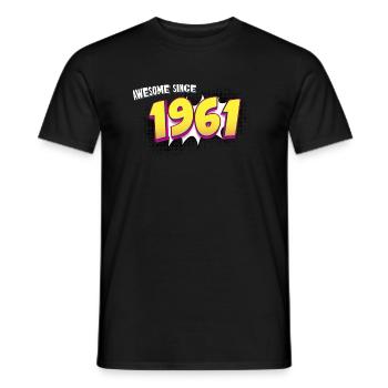 Retro 62nd birthday in Pop Art Comic Book Style - Men's T-Shirt - black - Front - AI Model Male 178 light (178cm)