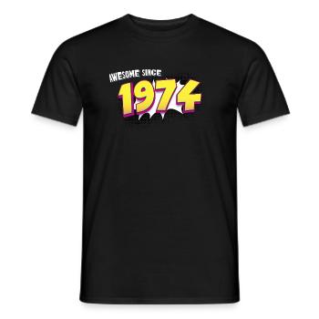 Retro 49th birthday in Pop Art Comic Book Style - Men's T-Shirt - black - Front - AI Model Male 178 light (178cm)