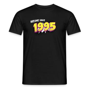 Rétro 28e anniversaire dans le Style de bande dessinée Pop Art - T-shirt homme - noir - Devant - AI Model Male 178 light (178cm)
