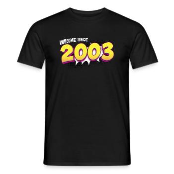 Rétro 20e anniversaire dans le Style Pop Art Comic Book - T-shirt homme - noir - Devant - AI Model Male 178 light (178cm)