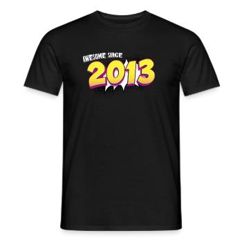 Rétro 10e anniversaire dans le Style de bande dessinée Pop Art - T-shirt homme - noir - Devant - AI Model Male 178 light (178cm)